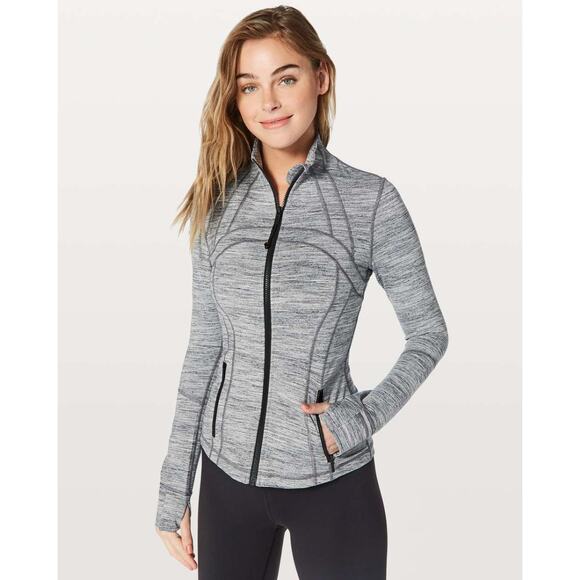 Lululemon Define Jacket Size 8 Space Dye Gray Workout Running Full Zip Sporty - Picture 1 of 10